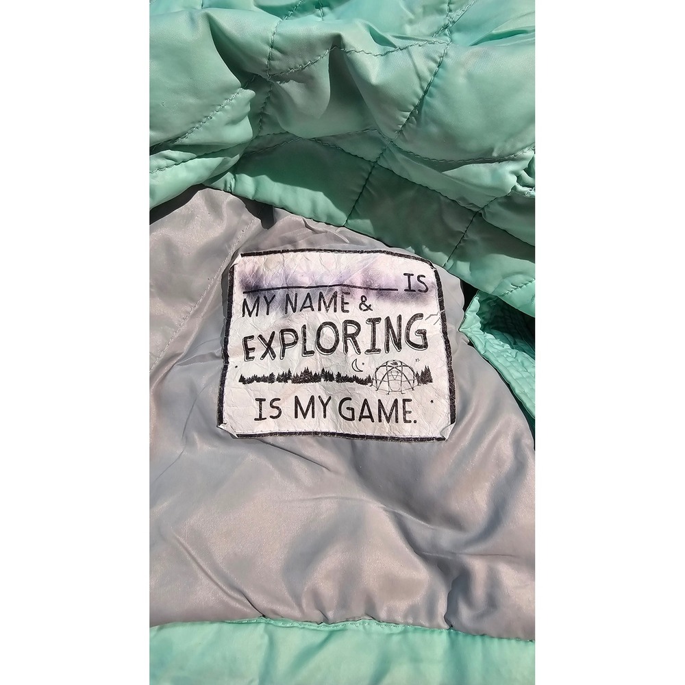 THE NORTH FACE Girls Mint Green Quilted Jacket Size M 10/12 Lightweight‎ Puffer - Picture 8 of 9